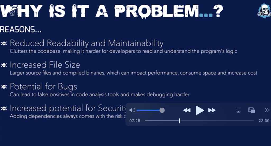IMAGE: Reasons dead code is a problem